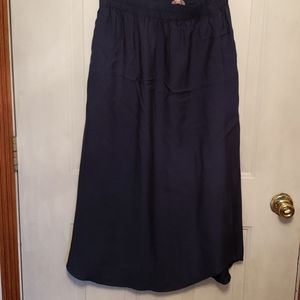 LOFT Navy Blue Maxi Skirt Slit sides Size S